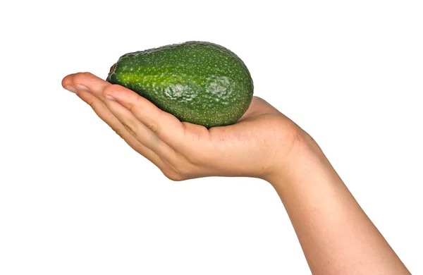 Hand met avocado — Stockfoto