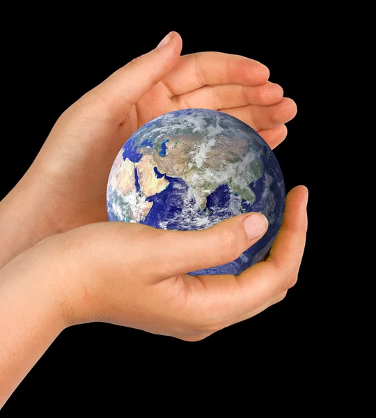 Mão com planeta Terra — Fotografia de Stock