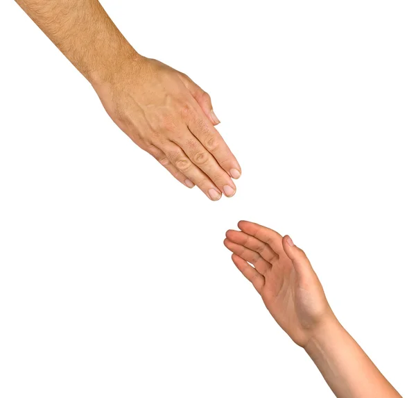 Handshaking man and woman — Stock Photo, Image