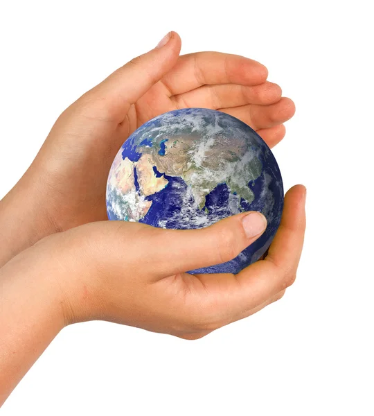 Hand mit dem Planeten Erde — Stockfoto