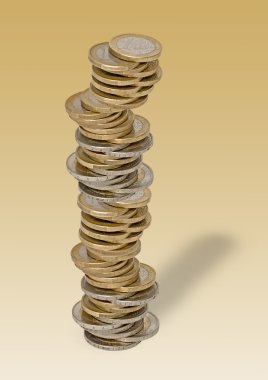 Euro coins tower