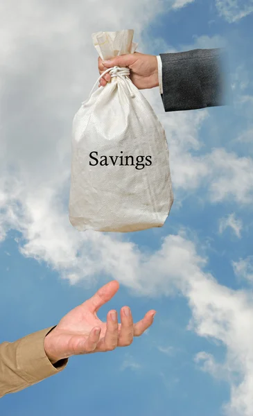 Tasche mit Ersparnissen — Stockfoto