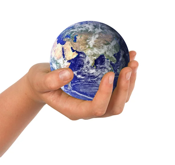 Hand met planeet aarde — Stockfoto