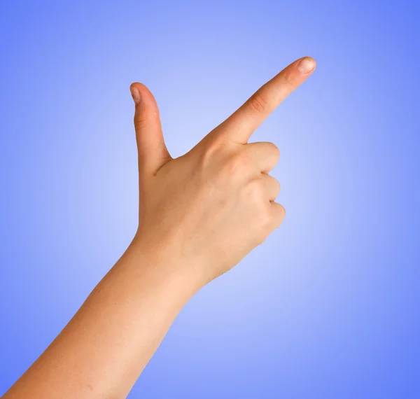 Hand som pekar uppåt — Stockfoto