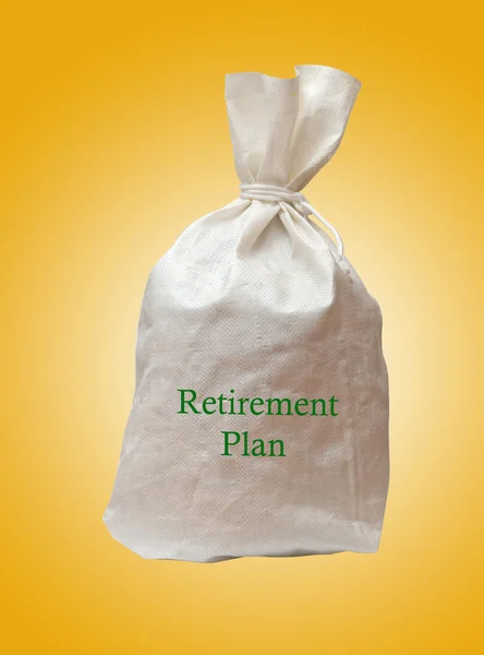 Bag with reirement plan — Stock Photo, Image