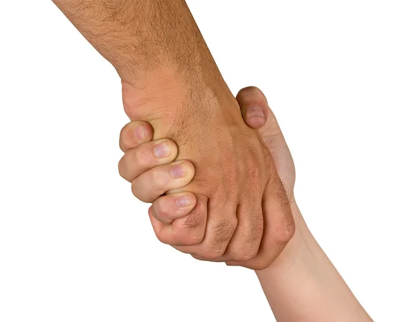 Handshaking homem e mulher — Fotografia de Stock