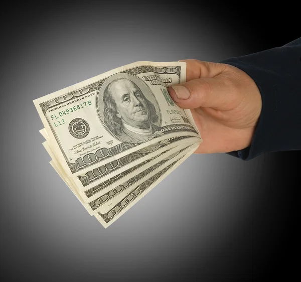 Hand with dollars — Stock Photo, Image