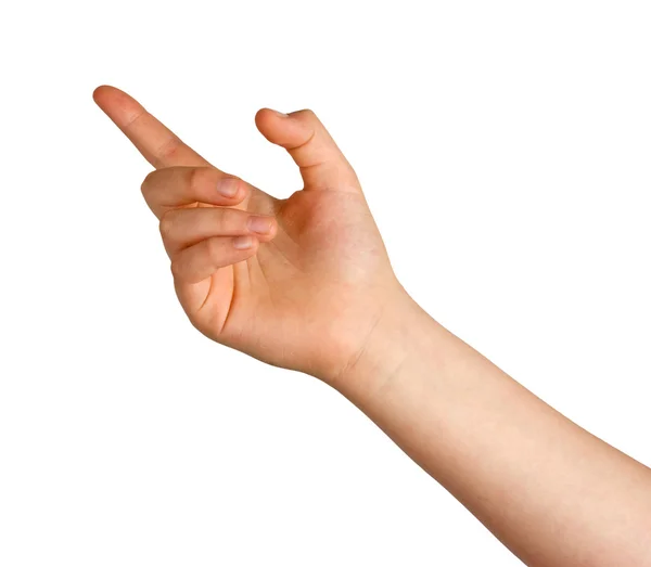 Hand pointing left — Stock Photo, Image