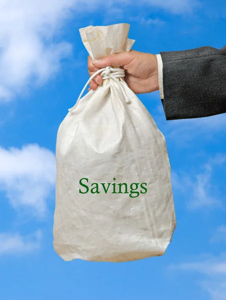 Bag with savings — Stock Photo, Image