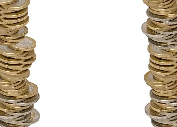 白い背景に孤立したユーロ硬貨 — ストック写真