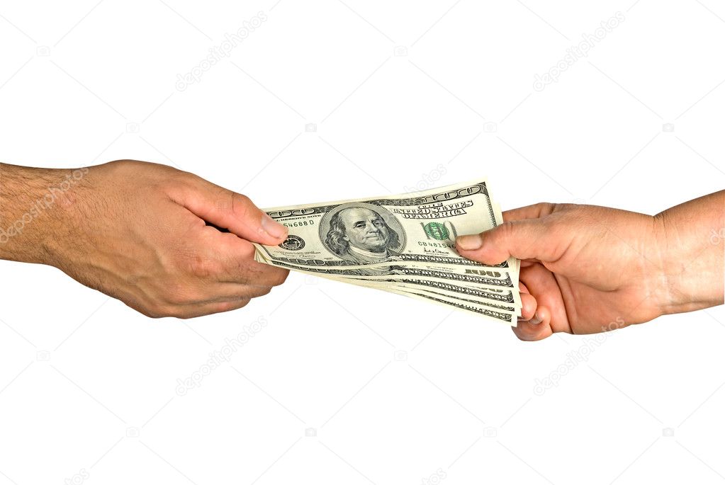 Transfer of money between man and woman