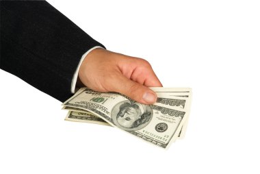 Hand with dollars clipart