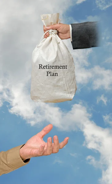 Bag with retirement — Stock Photo, Image