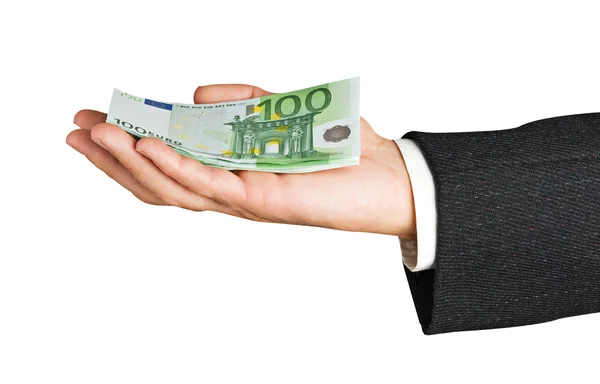 Hand with euro banknotes — Stock Photo, Image