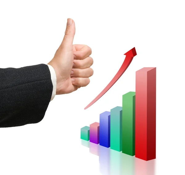 A businessman approving a chart — Stock Photo, Image