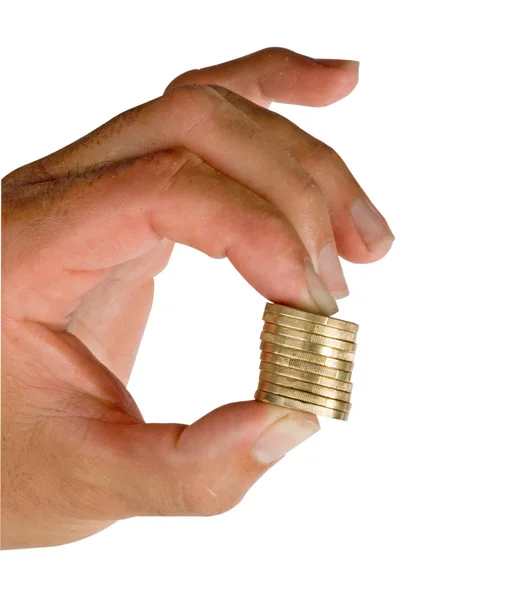 Hand with coins — Stock Photo, Image