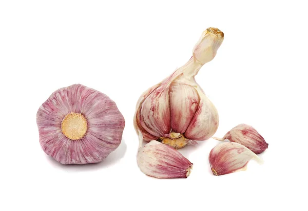 Garlic and cloves isolated on white background — Stock Photo, Image