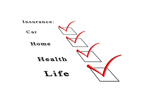 Lista de seguros — Fotografia de Stock