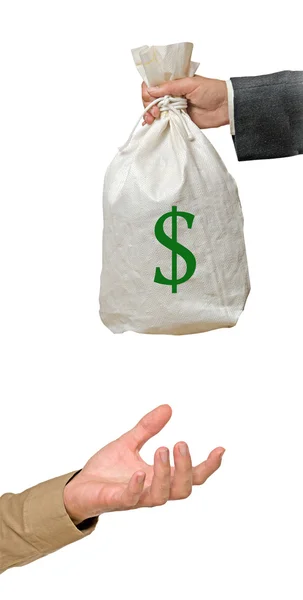袋与美元 — 图库照片