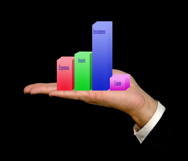 Showing a bar chart — Stock Photo, Image