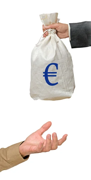 Bolsa com euro — Fotografia de Stock