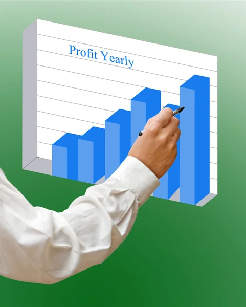 Businessman drawing a chart — Stock Photo, Image