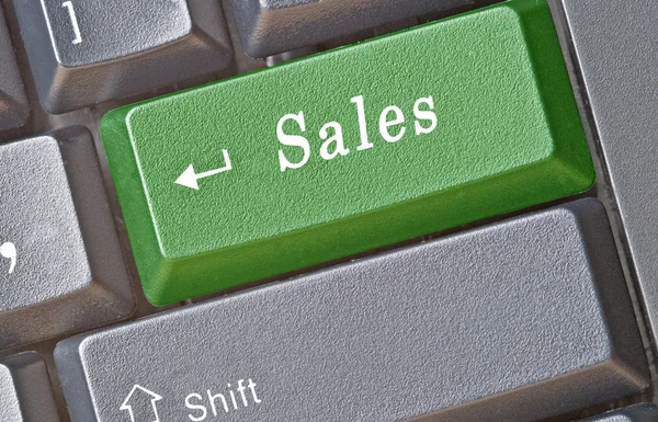 Keyboard with key for sales — Stock Photo, Image