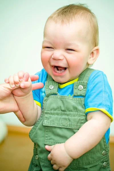 Little boy laughs — Stock Photo, Image
