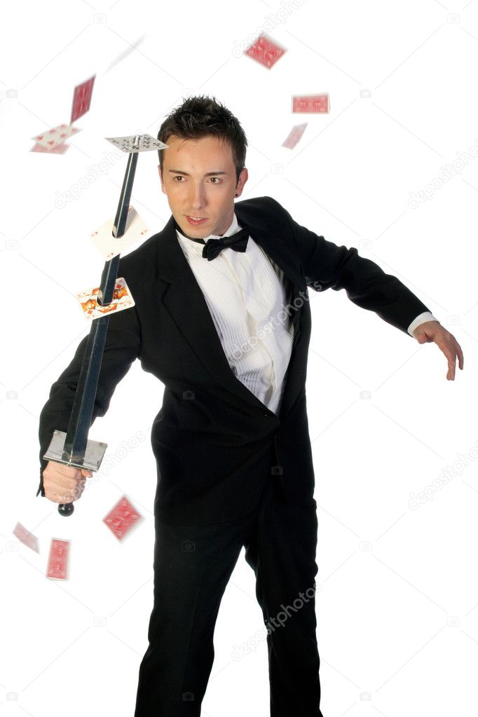 Magician with sword and cards