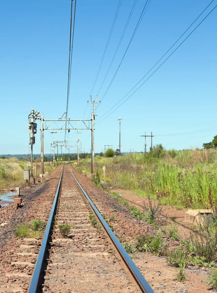 Railroad through rural area — Stock Photo, Image