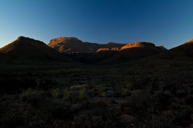 Karoo peyzaj günbatımı Güney Afrika