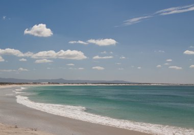 Panoramic of a calm ocean and beach clipart