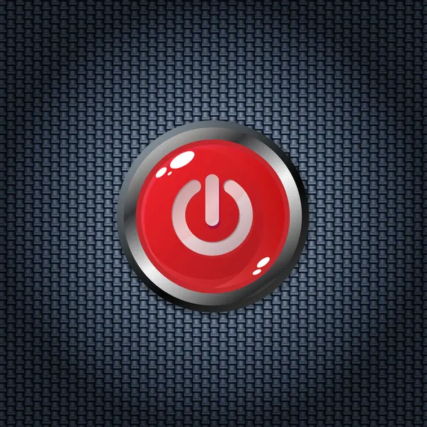 Red power button — Stock Vector