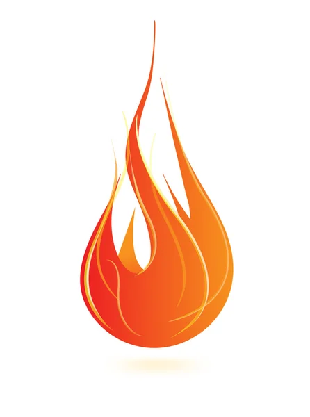 Vuur vlam pictogram — Stockvector