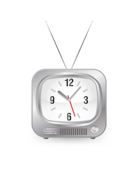 Tv with clock — Stock Vector