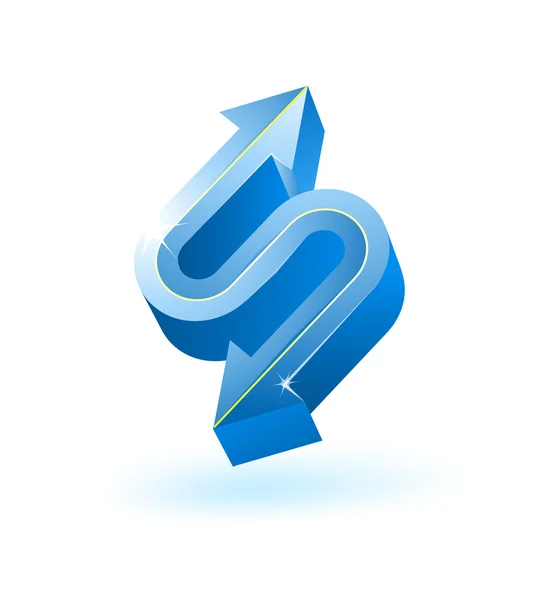Flecha azul 3D — Vector de stock