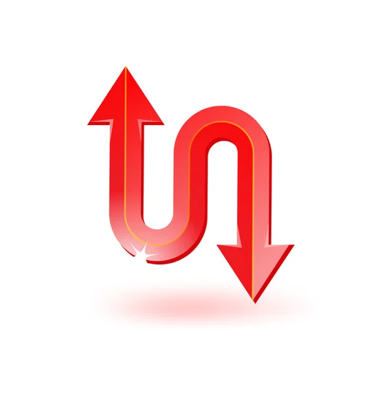 Icono flecha roja — Vector de stock