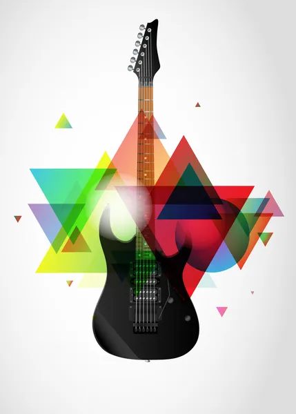 Gitarre auf abstraktem Hintergrund — Stockvektor