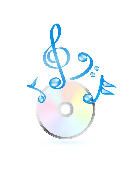 CD с музыкальными нотами — стоковый вектор