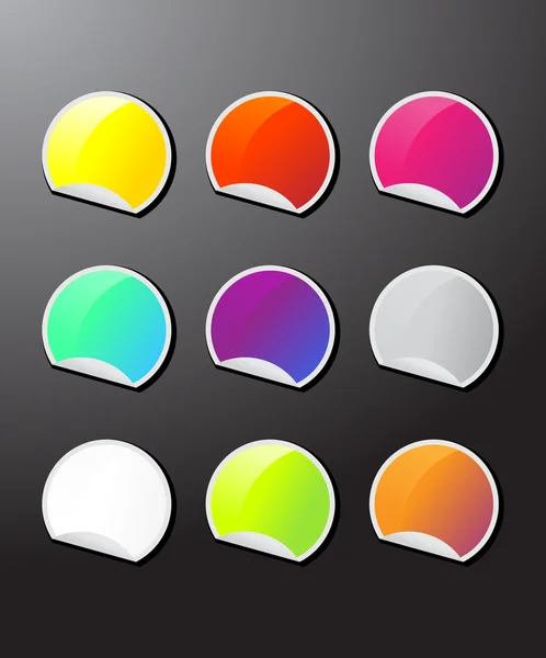 Icone adesive colorate — Vettoriale Stock