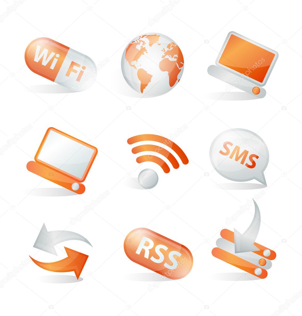 Communication web icons — Stock Vector © yellowpixel #3671891
