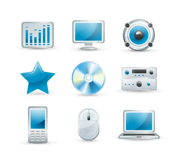Conjunto de iconos electrónicos — Vector de stock