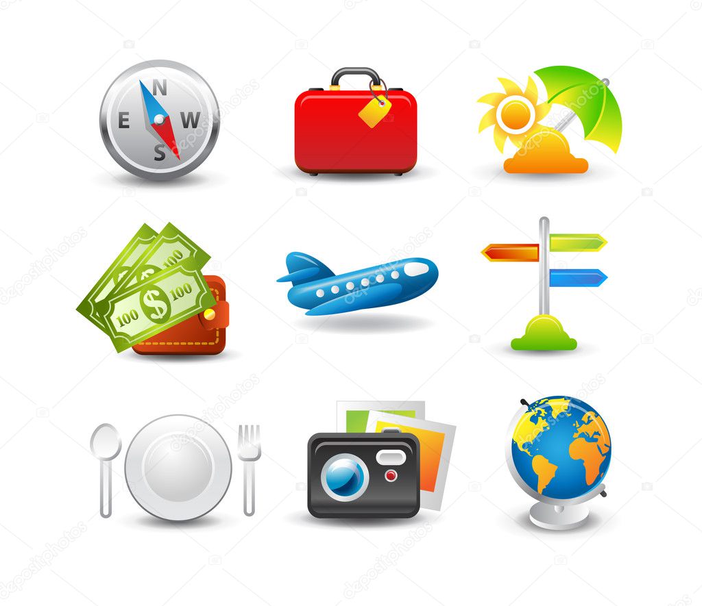 Travel icon set