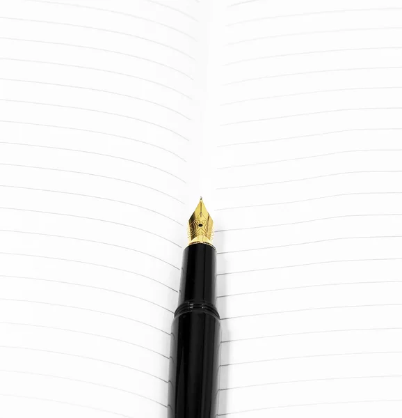 Fountain pen and notebook — Stock Photo, Image