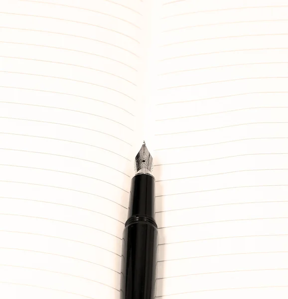 Fountain pen and notebook — Stock Photo, Image