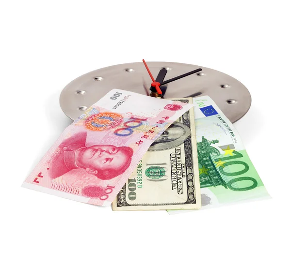 stock image Currency on a clock