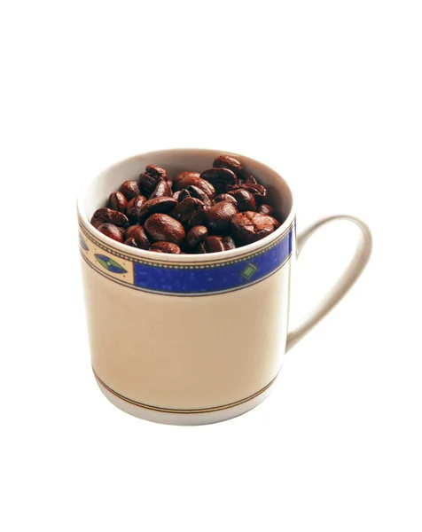 Kávová zrna pohár — Stock fotografie