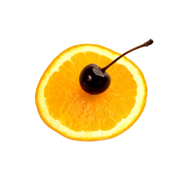 Orange&cherry — Stock Photo, Image