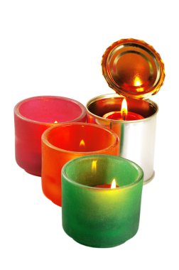 Candle on a tin can clipart