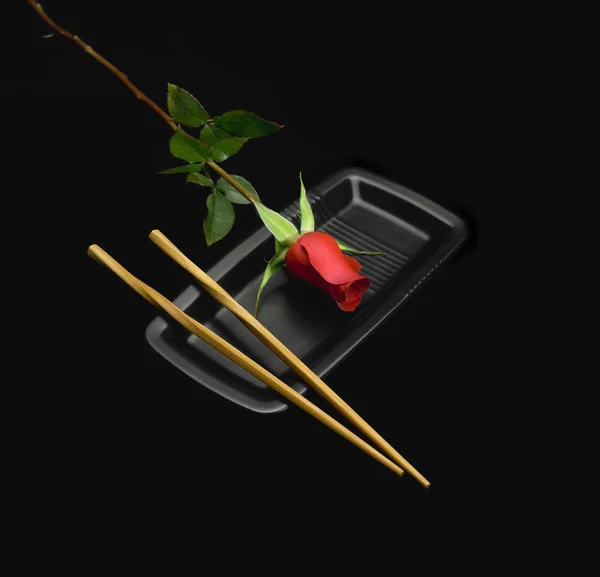 Czerwona róża sushi — Zdjęcie stockowe